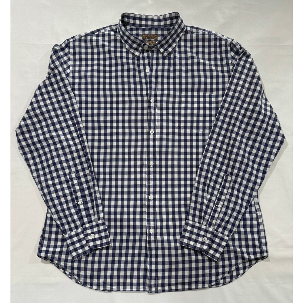 Blue Pronto Uomo Men's Button Down Shirt Navy & White Check Size XL(06)